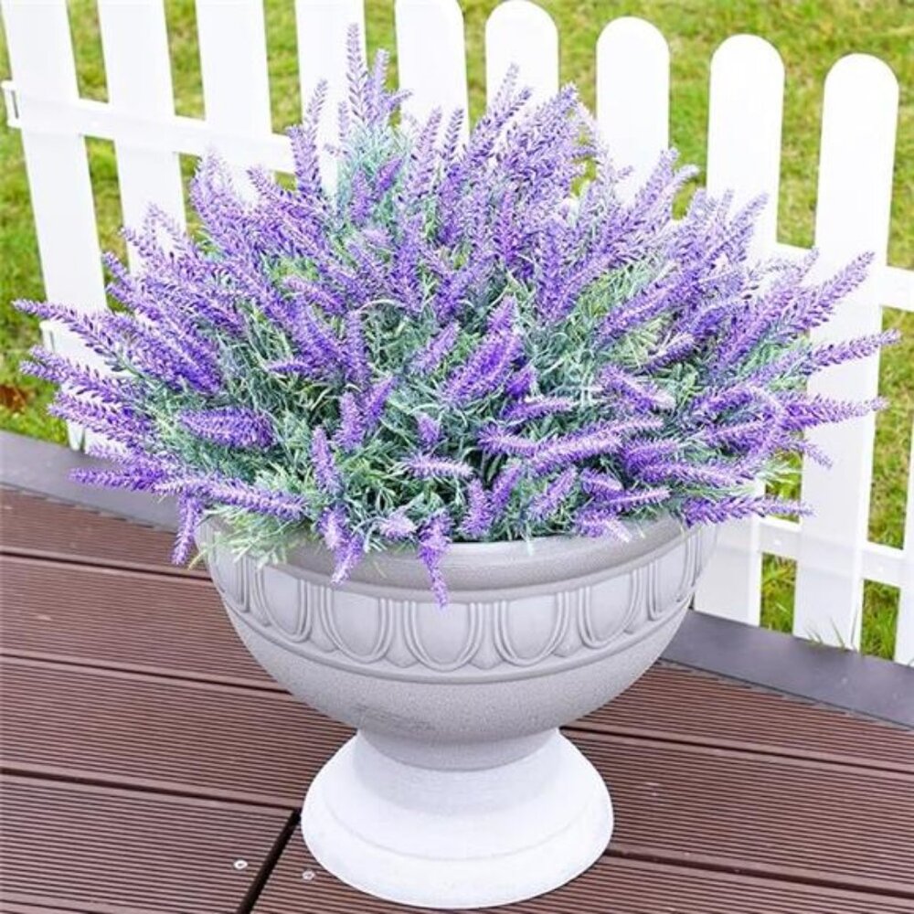 Artificial Fake Lavender Flower Plants Bundles for Indoor Outdoor Autumn Winter - Picture 8 of 8